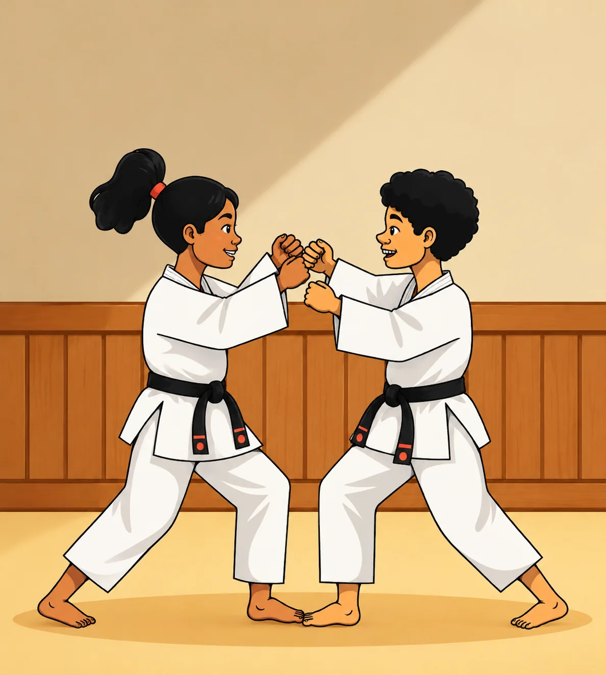 Deux enfants au judo, illustration