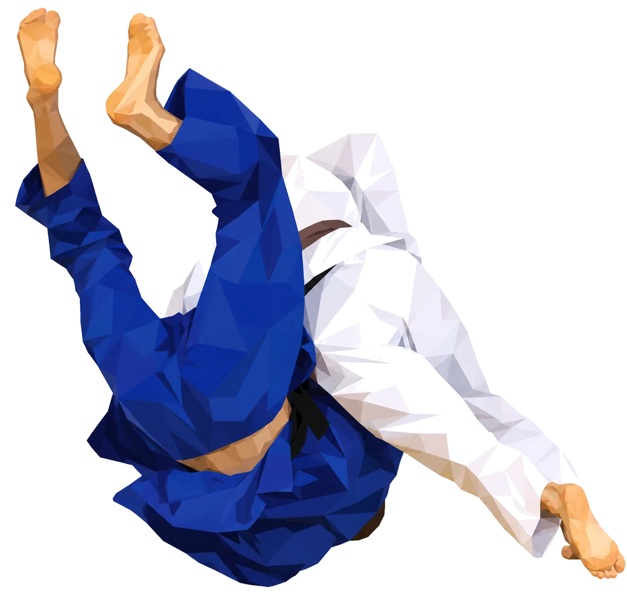 Judokas illustrés — style low-poly